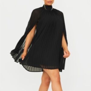 PrettyLittleThing Black Cape Dress